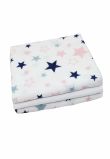 Set 3 scutece, bumbac, stelute colorate roz, 80x70 cm
