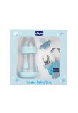Set biberon, suzeta si lant, Lovely baby boy, albastru, + 0 luni, 150 ml