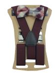 Set bretele si papion, TopGal, visiniu, one size