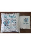 Set paturica si perna minky, Elefantel, personalizate, diverse culori