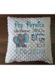 Set paturica si perna minky, Elefantel, personalizate, diverse culori