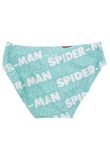 Slip de baie baieti, poliester, Spider Man, turcoaz cu alb