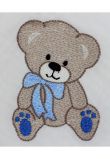Trusou botez din muselina, 7 piese, Sasha cu ursulet, brodat, alb