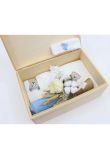 Trusou botez din muselina, 7 piese, Sasha cu ursulet, brodat, alb