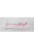 Trusou botez din muselina, alb, 7 piese, brodat, ingeras roz