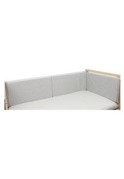 Aparatoare laterala patut, doua fete, gri cu stelute albe, 180 x 30 cm