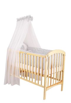 Baldachin patut, alb cu buline bluemarin, 300x160 cm