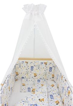 Baldachin patut, voal , alb cu ciucuri, 200x160 cm