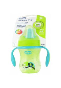 Biberon cu maner, Chicco, verde, +6 luni, 200 ml