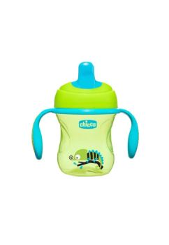 Biberon cu maner, Chicco, verde, +6 luni, 200 ml