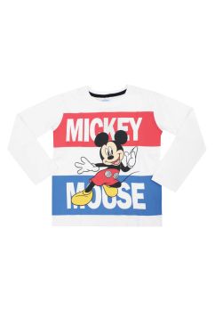 Bluza baieti, bumbac, Mickey 28, alba