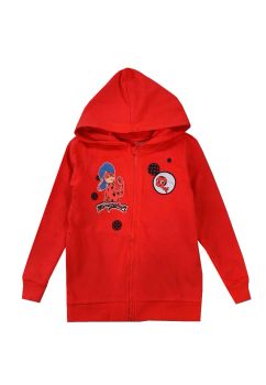 Bluza trening, bumbac, Miraculos si Tikki, rosu