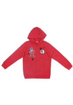 Bluza trening, bumbac, Miraculos si Tikki, rosu