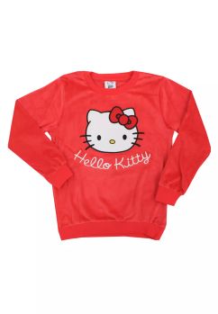Bluza velur, 95% poliester, Hello Kitty, roz