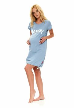 Camasa pentru alaptat, Happy mommy, albastru deschis