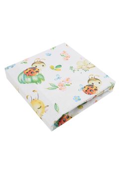 Cearceaf patut, bumbac, Bees, 140x70 cm, multicolor