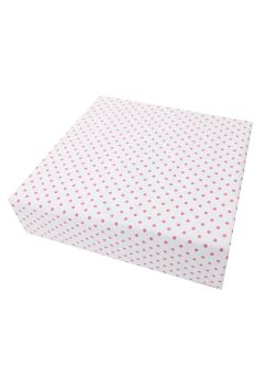 Cearceaf Prichindel, patut 120x60 cm, alb cu buline roz
