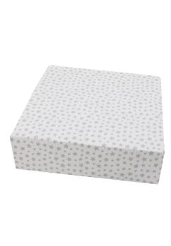 Cearceaf Prichindel, patut 120x60 cm, alb cu stelute gri
