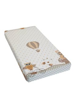 Cearceaf Prichindel, patut 120x60 cm, Bufnite mari, crem