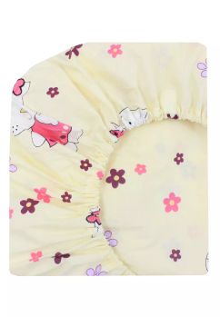 Cearceaf Prichindel, patut 120x60 cm, Kitty galben