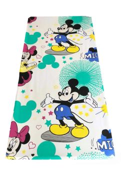Cearceaf Prichindel, patut 120x60 cm, Minnie si Mickey, crem