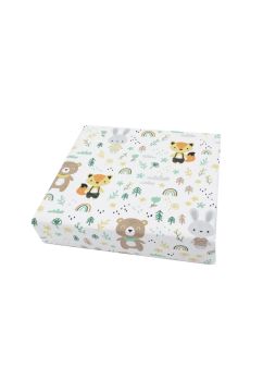 Cearceaf Prichindel, patut, Ursulet cu esarfa verde 120x60 cm