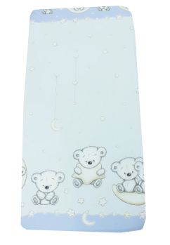 Cearceaf Prichindel, patut, Ursulet sir albastru, 140x70 cm