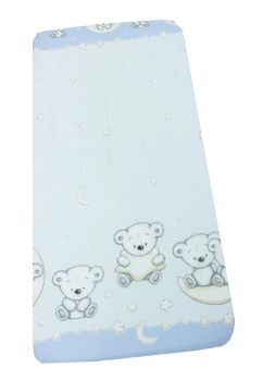 Cearceaf Prichindel, patut, Ursulet sir albastru, 140x70 cm