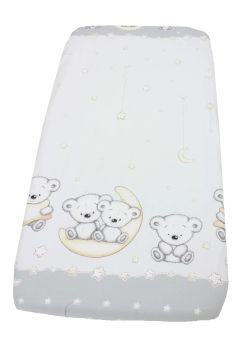 Cearceaf Prichindel, patut, Ursulet sir gri, 140x70 cm