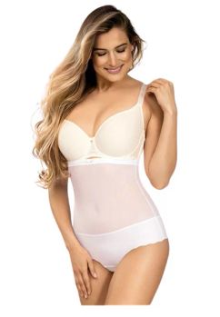 Chilot modelator cu talie inalta, Glam String, alb