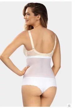Chilot modelator cu talie inalta, Glam String, alb