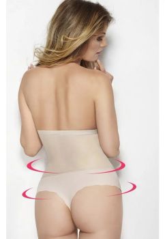 Chilot modelator cu talie inalta, Glam String, crem