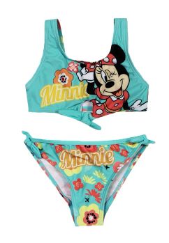 Costum de baie 2 piese, 82% poliester, Happy Minnie Mouse, turcoaz