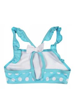 Costum de baie 2 piese, 82% poliester, Minnie Mouse, albastru cu buline