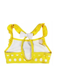 Costum de baie 2 piese, 82% poliester, Minnie Mouse, galben cu buline