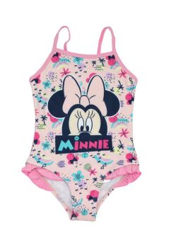Costum de baie intreg, poliester, Hawuaii, Minnie Mouse, roz
