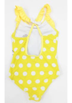 Costum de baie intreg, poliester, Minnie cu curcubeu, galben