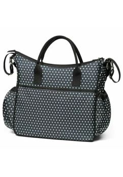 Geanta mamici, So city, neagra cu buline albe