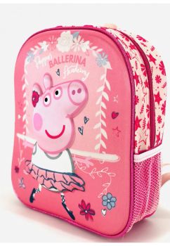 Ghiozdan poliester, 3D, Peppa is Ballerina, roz, 32x11x28 cm