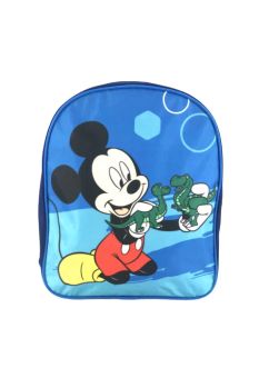 Ghiozdan poliester, Mickey Mouse cu dinozauri, bleumarin, 30 x 9 x 25 cm