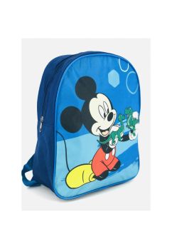 Ghiozdan poliester, Mickey Mouse cu dinozauri, bleumarin, 30 x 9 x 25 cm