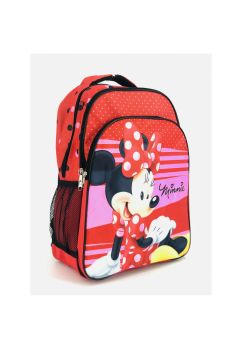 Ghiozdan poliester, Minnie cu buline, rosu, 42 x 17 x 30 cm