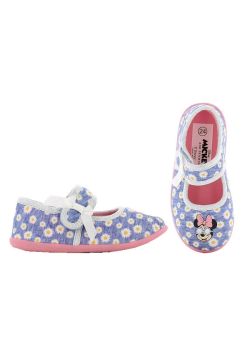 Incaltaminte interior, material textil, cu scai, Minnie si Daisy, albastre