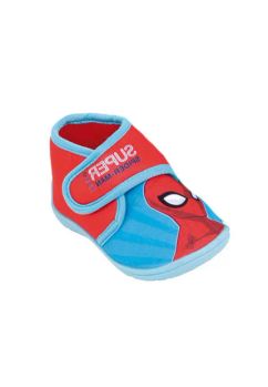 Incaltaminte interior, material textil, Super Spider Man, rosu si albastru