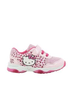 Incaltaminte sport cu beculet, material textil, Hello Kitty, roz