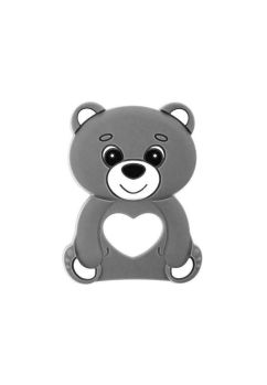 Jucarie dentitie silicon, Teddy, gri
