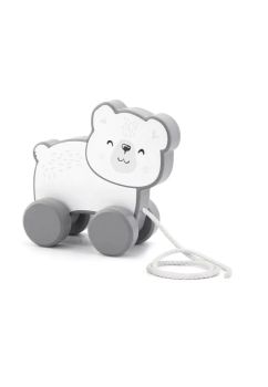 Jucarie educativa pentru copii, din lemn Ursuletul teddy, gri
