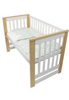 Lenjerie 3 piese, bumbac, Flori de eucalipt, 120x60 cm, multicolor