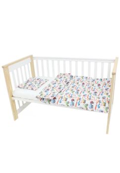 Lenjerie 3 piese, Prichindel, cu masinute,120x60cm