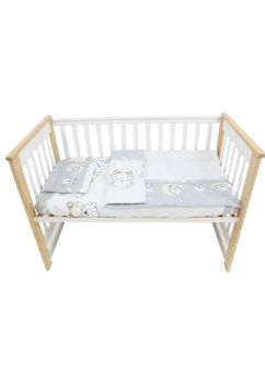 Lenjerie 3 piese, Prichindel, Ursulet sir gri,120x60cm